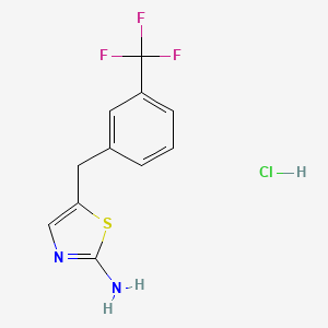 molecular formula C11H10ClF3N2S B1419433 5-{[3-(三氟甲基)苯基]甲基}-1,3-噻唑-2-胺盐酸盐 CAS No. 1193389-85-3