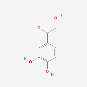 molecular formula C9H12O4 B141944 4-(2-Hydroxy-1-methoxyethyl)benzene-1,2-diol CAS No. 577976-26-2
