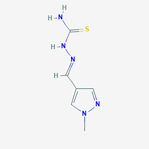 molecular formula C6H9N5S B1419444 {[(1-methyl-1H-pyrazol-4-yl)methylidene]amino}thiourea CAS No. 1193390-69-0