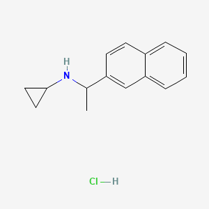 molecular formula C15H18ClN B1419449 N-[1-(萘-2-基)乙基]环丙胺盐酸盐 CAS No. 1197803-63-6