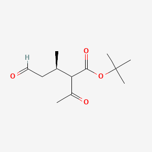 molecular formula C12H20O4 B14194555 tert-butyl (3R)-2-acetyl-3-methyl-5-oxopentanoate CAS No. 921199-62-4