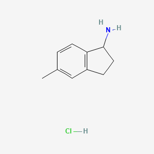 molecular formula C10H14ClN B1419457 5-methyl-2,3-dihydro-1H-inden-1-amine hydrochloride CAS No. 168903-25-1