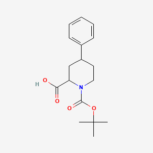molecular formula C17H23NO4 B1419459 1-(Tert-butoxycarbonyl)-4-phenylpiperidine-2-carboxylic acid CAS No. 261777-31-5
