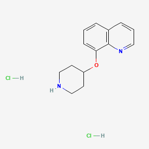 molecular formula C14H18Cl2N2O B1419462 8-(4-Piperidinyloxy)quinoline dihydrochloride CAS No. 1185297-61-3
