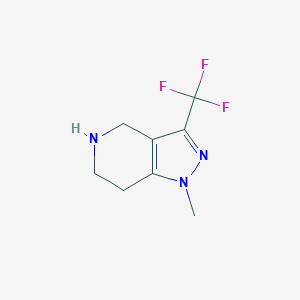 molecular formula C8H10F3N3 B1419467 1-Methyl-3-(trifluoromethyl)-4,5,6,7-tetrahydro-1h-pyrazolo[4,3-c]pyridine CAS No. 794451-94-8