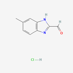 molecular formula C9H9ClN2O B1419473 5-甲基-1H-苯并咪唑-2-甲醛盐酸盐 CAS No. 1185304-18-0