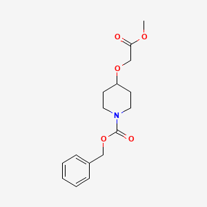 molecular formula C16H21NO5 B1419476 4-(2-甲氧基-2-氧代乙氧基)哌啶-1-甲酸苄酯 CAS No. 933477-82-8