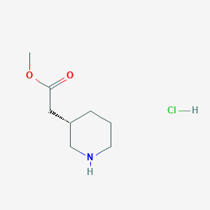 molecular formula C8H16ClNO2 B1419477 (S)-methyl 2-(piperidin-3-yl)acetate hydrochloride CAS No. 957471-98-6
