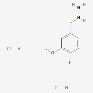 molecular formula C8H13Cl2FN2O B1419481 (3-Methoxy-4-fluorobenzyl)hydrazine dihydrochloride CAS No. 1185081-71-3