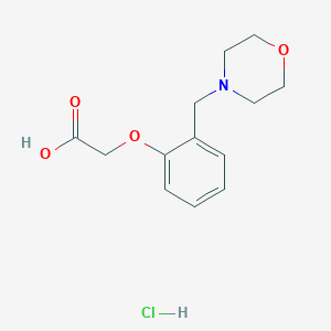 molecular formula C13H18ClNO4 B1419484 [2-(Morpholin-4-ylmethyl)phenoxy]-acetic acid hydrochloride CAS No. 1185293-33-7