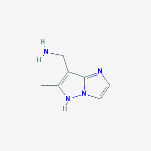 molecular formula C7H10N4 B1419548 (6-methyl-1H-imidazo[1,2-b]pyrazol-7-yl)methanamine CAS No. 933697-75-7