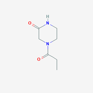 molecular formula C7H12N2O2 B1419556 4-丙酰基哌嗪-2-酮 CAS No. 65493-55-2