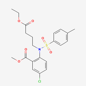 molecular formula C21H24ClNO6S B1419557 5-Chloro-2-[(4-ethoxy-4-oxobutyl)[(4-methylphenyl)sulfonyl]amino]benzoic acid methyl ester CAS No. 247237-43-0