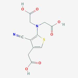 molecular formula C11H10N2O6S B1419562 2-[5-[双(羧甲基)氨基]-4-氰基噻吩-3-基]乙酸 CAS No. 1219692-43-9
