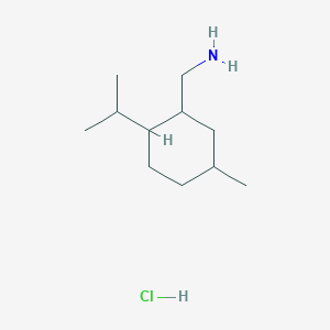 molecular formula C11H24ClN B1419572 [5-Methyl-2-(propan-2-yl)cyclohexyl]methanamine hydrochloride CAS No. 1212151-30-8