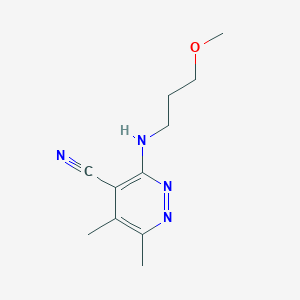 molecular formula C11H16N4O B1419577 3-[(3-Methoxypropyl)amino]-5,6-dimethylpyridazine-4-carbonitrile CAS No. 1181502-02-2