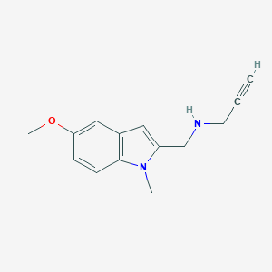 molecular formula C14H16N2O B141958 2-(N-(2-Propynyl)aminomethyl)-1-methyl-5-methoxyindole CAS No. 130445-58-8