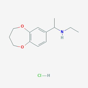molecular formula C13H20ClNO2 B1419582 [1-(3,4-dihydro-2H-1,5-benzodioxepin-7-yl)ethyl](ethyl)amine hydrochloride CAS No. 1197578-91-8