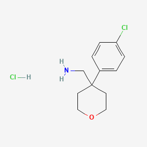 [4-(4-Chlorophenyl)oxan-4-yl]methanamine hydrochloride