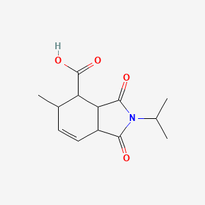 molecular formula C13H17NO4 B1419592 5-methyl-1,3-dioxo-2-(propan-2-yl)-2,3,3a,4,5,7a-hexahydro-1H-isoindole-4-carboxylic acid CAS No. 1212287-17-6