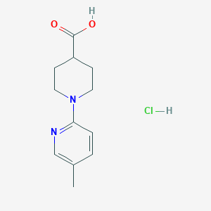 molecular formula C12H17ClN2O2 B1419596 1-(5-Methylpyridin-2-yl)piperidine-4-carboxylic acid hydrochloride CAS No. 1209863-82-0