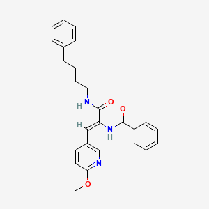 B1419600 (Z)-N-(1-(6-Methoxypyridin-3-YL)-3-oxo-3-(4-phenylbutylamino)prop-1-EN-2-YL)benzamide CAS No. 1015856-07-1