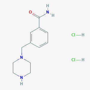 molecular formula C12H19Cl2N3O B1419607 3-Piperazin-1-ylmethyl-benzamide dihydrochloride CAS No. 1185298-28-5