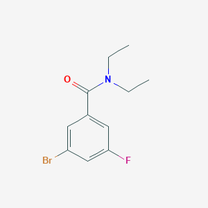 molecular formula C11H13BrFNO B1419608 Diethyl 3-Bromo-5-fluorobenzamide CAS No. 1209709-58-9