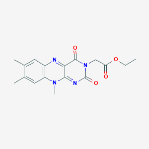 molecular formula C17H18N4O4 B141961 Lumiflavin-3-acetic Acid Ethyl Ester CAS No. 74178-39-5