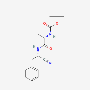 B1419611 Tert-butyl (S)-1-((S)-1-cyano-2-phenylethylamino)-1-oxopropan-2-ylcarbamate CAS No. 1820579-47-2