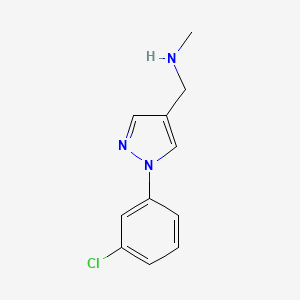 molecular formula C11H12ClN3 B1419613 {[1-(3-chlorophenyl)-1H-pyrazol-4-yl]methyl}(methyl)amine CAS No. 400877-36-3