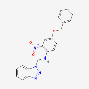 molecular formula C20H17N5O3 B1419622 N-((1H-Benzo[D][1,2,3]triazol-1-YL)methyl)-4-(benzyloxy)-2-nitroaniline CAS No. 1033194-52-3