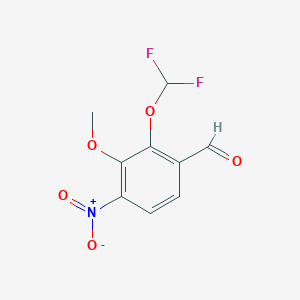 molecular formula C9H7F2NO5 B1419624 2-(Difluoromethoxy)-3-methoxy-4-nitrobenzaldehyde CAS No. 1211651-24-9
