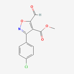 molecular formula C12H8ClNO4 B1419635 Methyl 3-(4-chlorophenyl)-5-formylisoxazole-4-carboxylate CAS No. 682352-76-7
