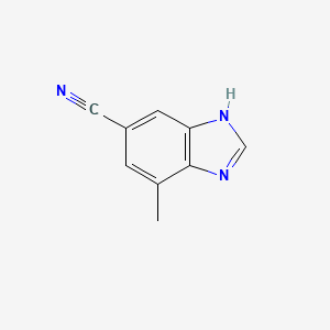 molecular formula C9H7N3 B1419639 7-methyl-1H-1,3-benzodiazole-5-carbonitrile CAS No. 952511-71-6