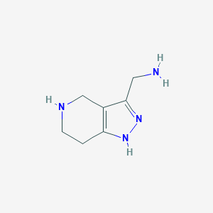 molecular formula C7H12N4 B1419640 (4,5,6,7-tetrahydro-2H-pyrazolo[4,3-c]pyridin-3-yl)methanamine CAS No. 933716-16-6