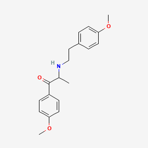 molecular formula C19H23NO3 B1419643 2-((4-Methoxyphenethyl)amino)-1-(4-methoxyphenyl)propan-1-one CAS No. 773045-10-6