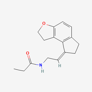 molecular formula C16H19NO2 B1419649 N-[2-(1,2,6,7-Tetrahydro-8H-indeno[5,4-b]furan-8-ylidene)ethyl]propanamide CAS No. 1365920-11-1