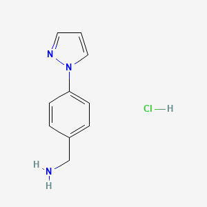 molecular formula C10H12ClN3 B1419650 (4-(1H-Pyrazol-1-yl)phenyl)methanamine hydrochloride CAS No. 1107632-13-2
