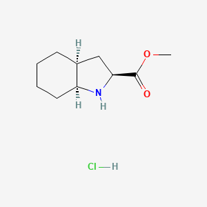 molecular formula C10H18ClNO2 B1419651 Methyl (2S,3aS,7aS)-octahydro-1H-indole-2-carboxylate hydrochloride CAS No. 781676-62-8