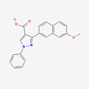 molecular formula C21H16N2O3 B1419656 3-(7-methoxynaphthalen-2-yl)-1-phenyl-1H-pyrazole-4-carboxylic acid CAS No. 1208697-01-1