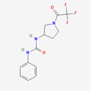 molecular formula C13H14F3N3O2 B1419664 1-Phenyl-3-(1-(2,2,2-trifluoroacetyl)pyrrolidin-3-YL)urea CAS No. 951623-94-2