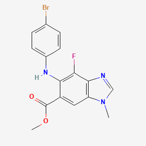 molecular formula C16H13BrFN3O2 B1419665 methyl 5-(4-bromophenylamino)-4-fluoro-1-methyl-1H-benzo[d]imidazole-6-carboxylate CAS No. 1000340-06-6