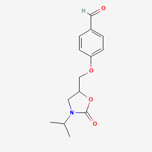 molecular formula C14H17NO4 B1419668 4-((3-Isopropyl-2-oxooxazolidin-5-yl)methoxy)benzaldehyde CAS No. 1173203-26-3