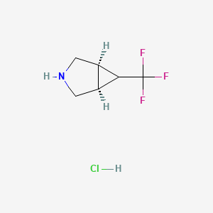 molecular formula C6H9ClF3N B1419670 trans-6-(Trifluoromethyl)-3-azabicyclo[3.1.0]-hexane hydrochloride CAS No. 1212322-57-0