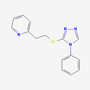 molecular formula C15H14N4S B1419676 2-{2-[(4-phenyl-4H-1,2,4-triazol-3-yl)sulfanyl]ethyl}pyridine CAS No. 1210753-31-3