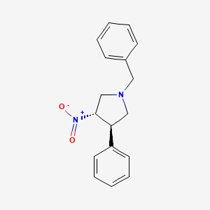 molecular formula C17H18N2O2 B1419678 trans (+/-) 1-Benzyl-3-nitro-4-phenylpyrrolidine CAS No. 756791-42-1