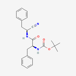 molecular formula C23H27N3O3 B1419681 tert-Butyl (s)-1-((s)-1-cyano-2-phenylethylamino)-1-oxo-3-phenylpropan-2-ylcarbamate CAS No. 1820579-42-7
