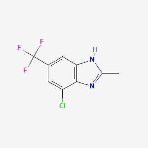 molecular formula C9H6ClF3N2 B1419691 4-Chloro-2-methyl-6-(trifluoromethyl)-1H-benzimidazole CAS No. 1211010-30-8