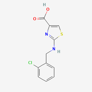 molecular formula C11H9ClN2O2S B1419696 2-[(2-Chlorobenzyl)amino]-1,3-thiazole-4-carboxylic acid CAS No. 1189749-33-4